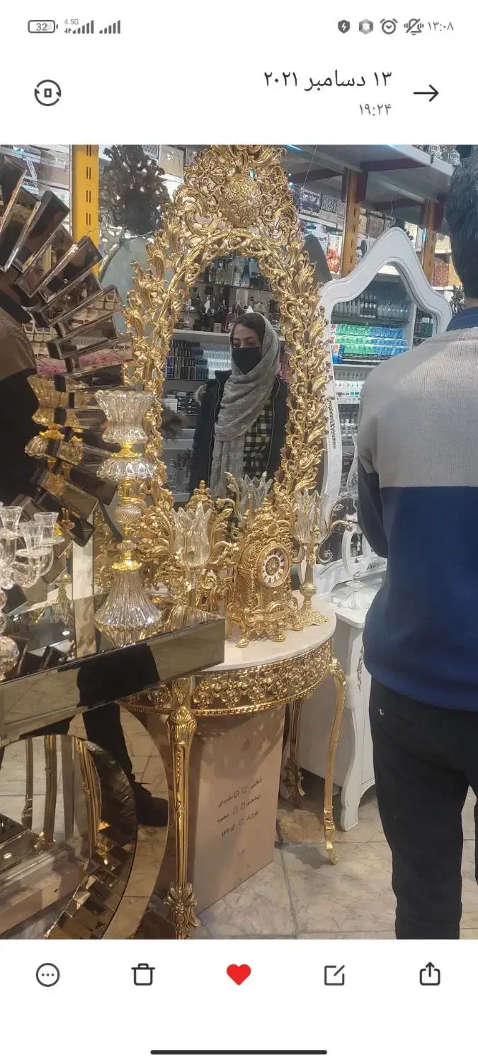 گنجه و اینه شعمدون طرح برنج رنگ ثابت|بوفه، ویترین، کنسول|مشهد, طبرسی شمالی|دیوار