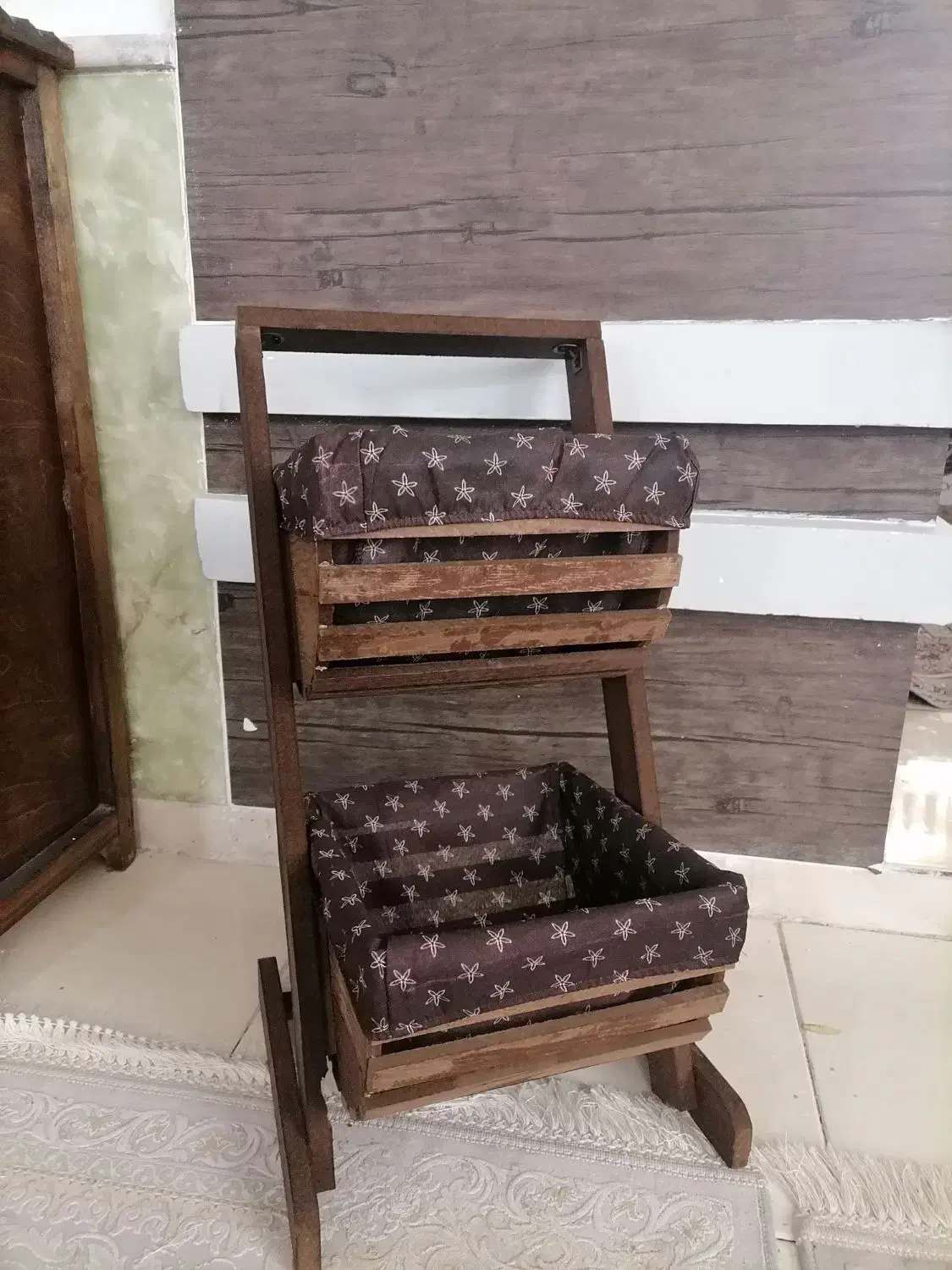 سبد سیب زمینی پیاز چوبی|ظروف نگهدارنده، پلاستیکی، یک‌بارمصرف|فریمان, |دیوار