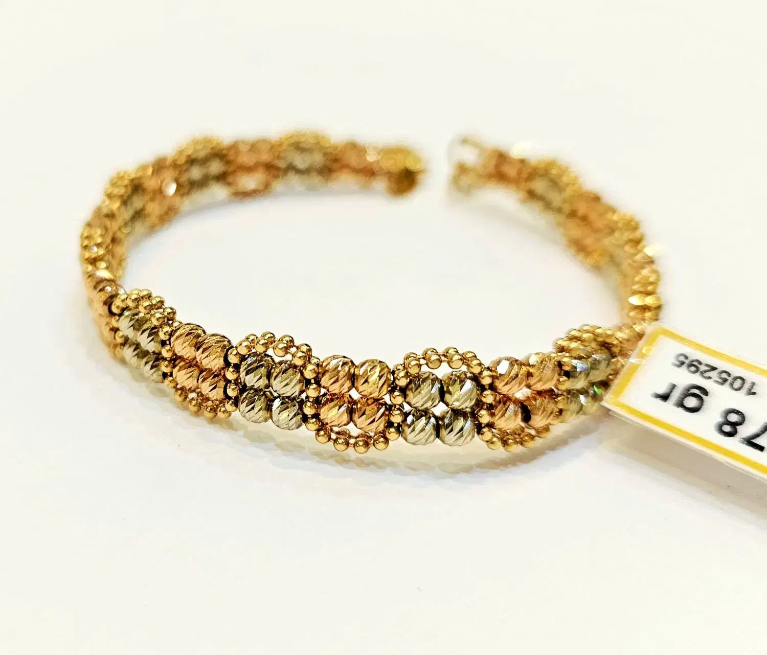 دستبند طلا النگو البرنادو هلالی ۲ رنگ سایزبندی|جواهرات|مشهد, ده دی|دیوار