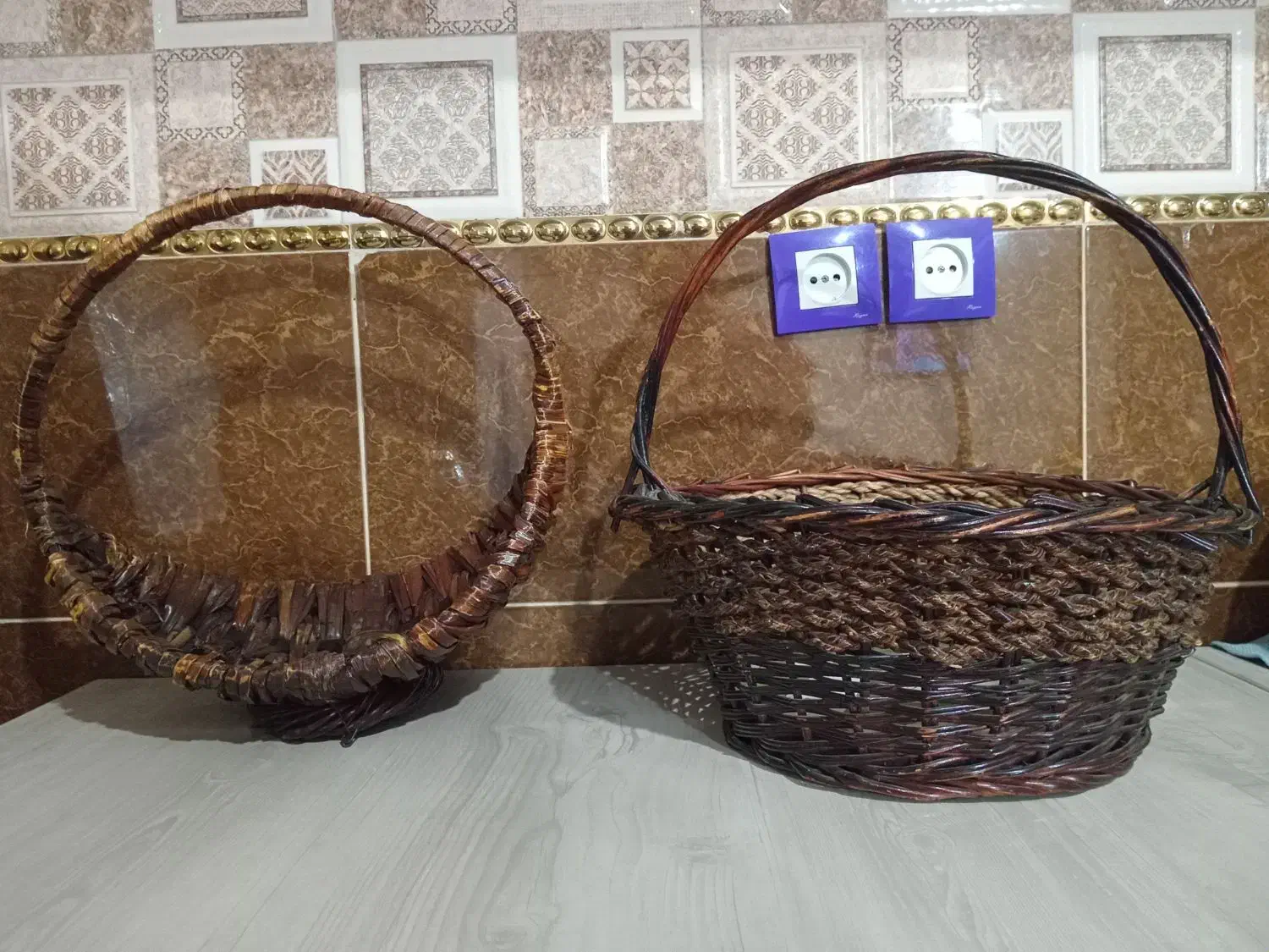 سبد گل چوبی|گل مصنوعی|قزوین, |دیوار
