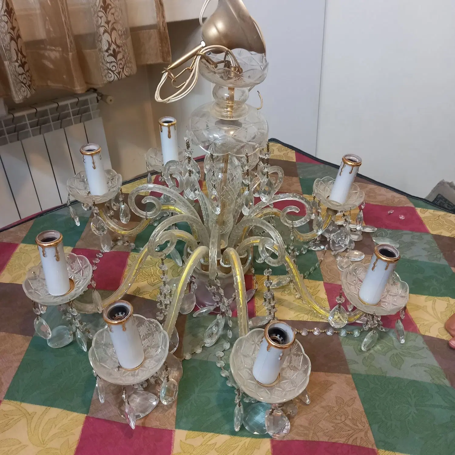 لوستر کریستال ۸ شاخه،لوستر میکی موس،لوستر ۳ شاخه|لوستر و چراغ آویز|تهران, مینابی|دیوار