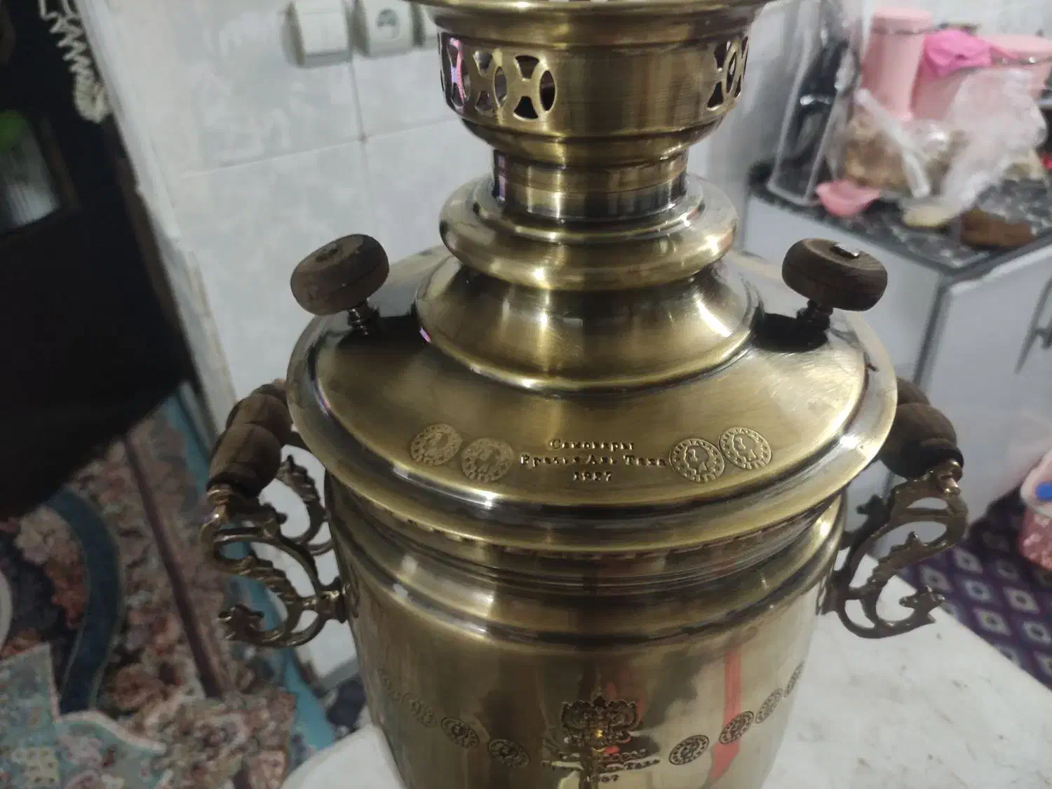 سماور ذغالی روسی مهردار|کلکسیون اشیاء عتیقه|قم, حنیف نژاد|دیوار