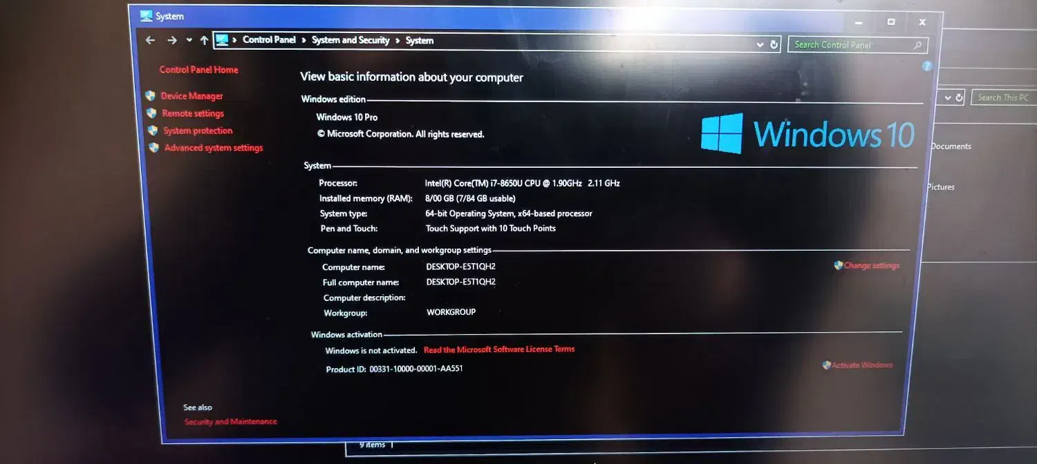 Lenovo ThinkPad T480 i7 لمسی|رایانه همراه|قم, چهل درخت‎|دیوار