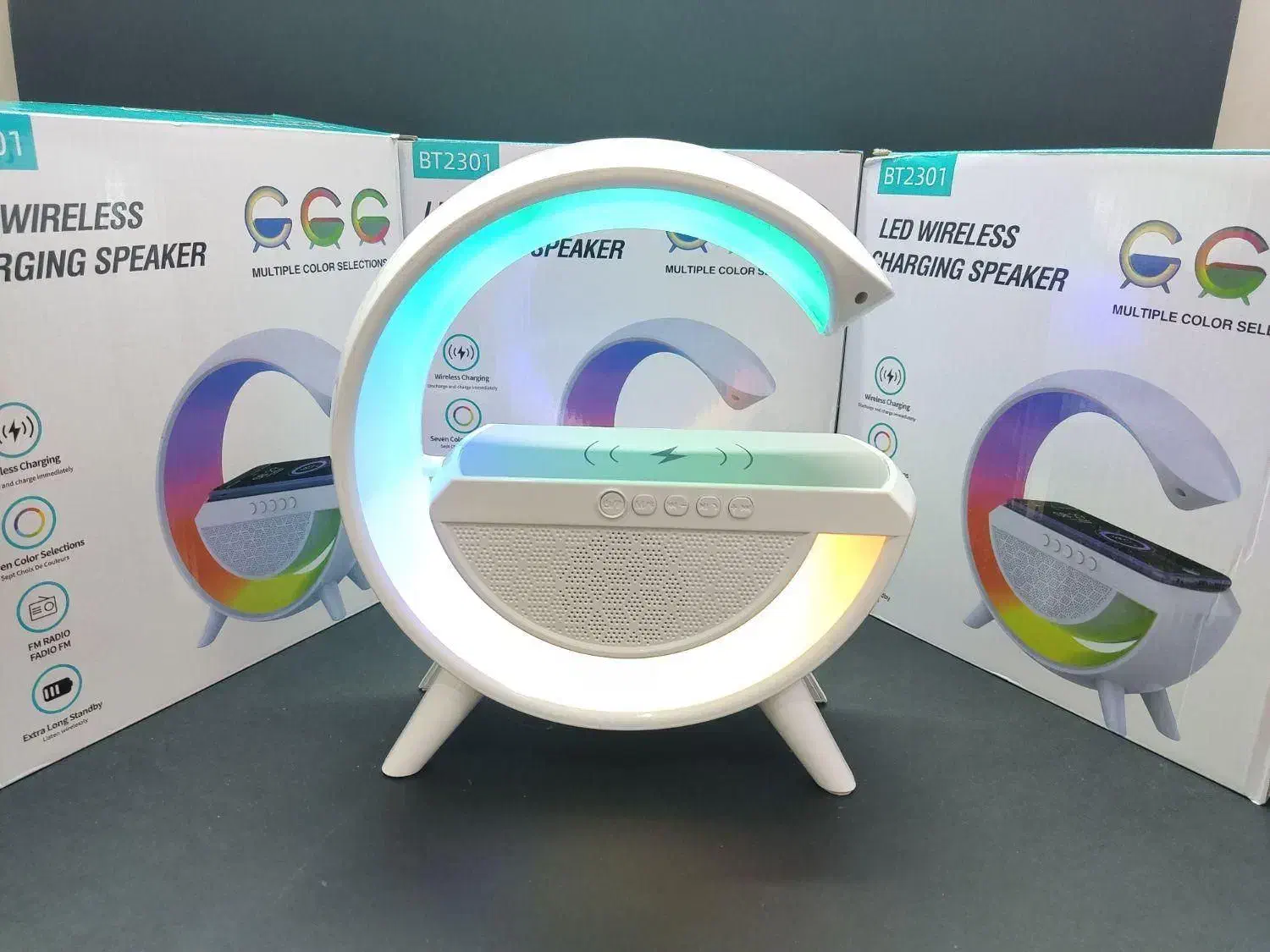 اسپیکر بلوتوثی RGB ، شارژر وایرلس طرح G|پخشکننده همراه|زاهدان, |دیوار