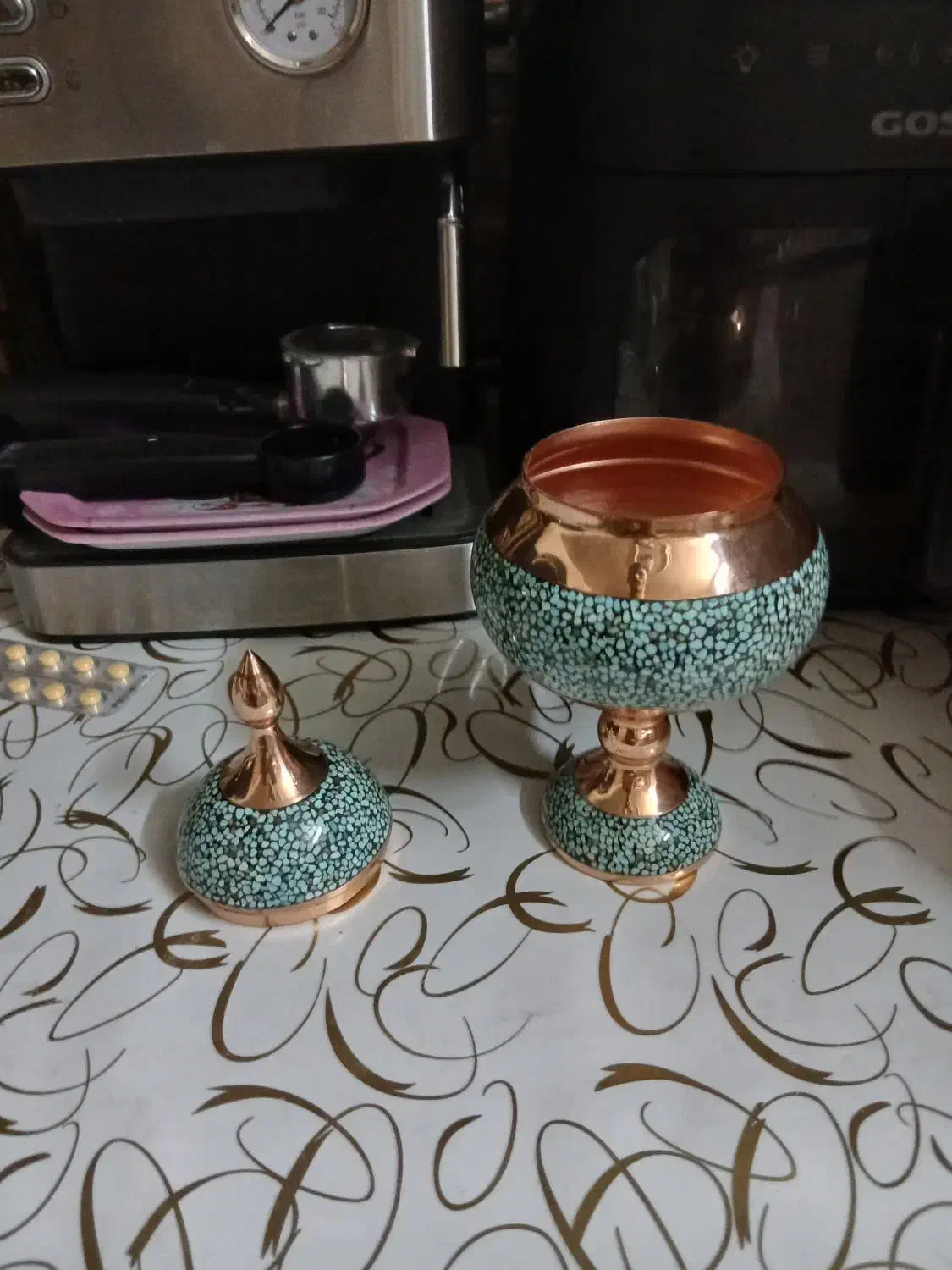 گلدان مسی قندون مسی صنایع دستی دکوری برنج|صنایع دستی و سایر لوازم تزئینی|تهران, خانی آباد نو شمالی|دیوار