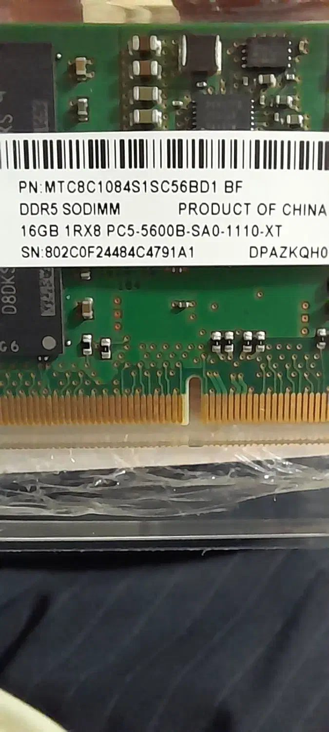 رم لپ‌تاپ DDR5 5600 ظرفیت 16GB در حد نو|قطعات و لوازم جانبی رایانه|مریوان, |دیوار