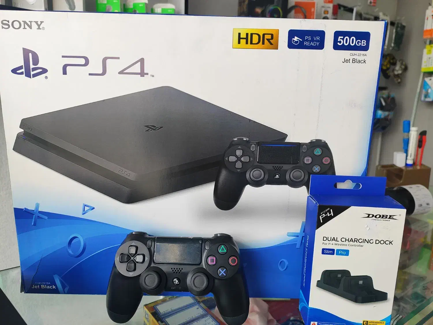 ps4slim 1trb 2216Bکپی خور 2دسته در حد نو|کنسول، بازی ویدئویی و آنلاین|بروجن, |دیوار
