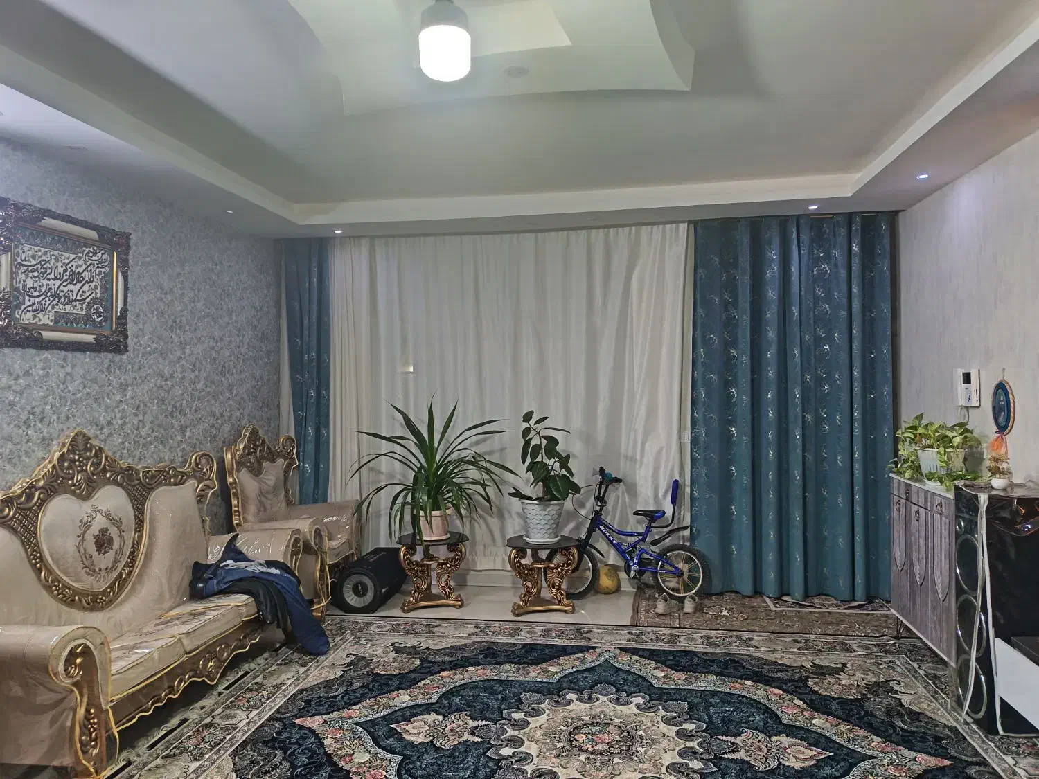 پرده والون مخمل طلا کوب|پرده، رانر، رومیزی|چناران, |دیوار