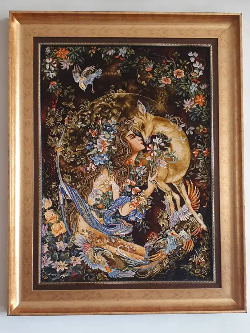 تابلو فرش دستبافت ابریشمی استاد میر نظامی|تابلو فرش|اصفهان, طامه|دیوار