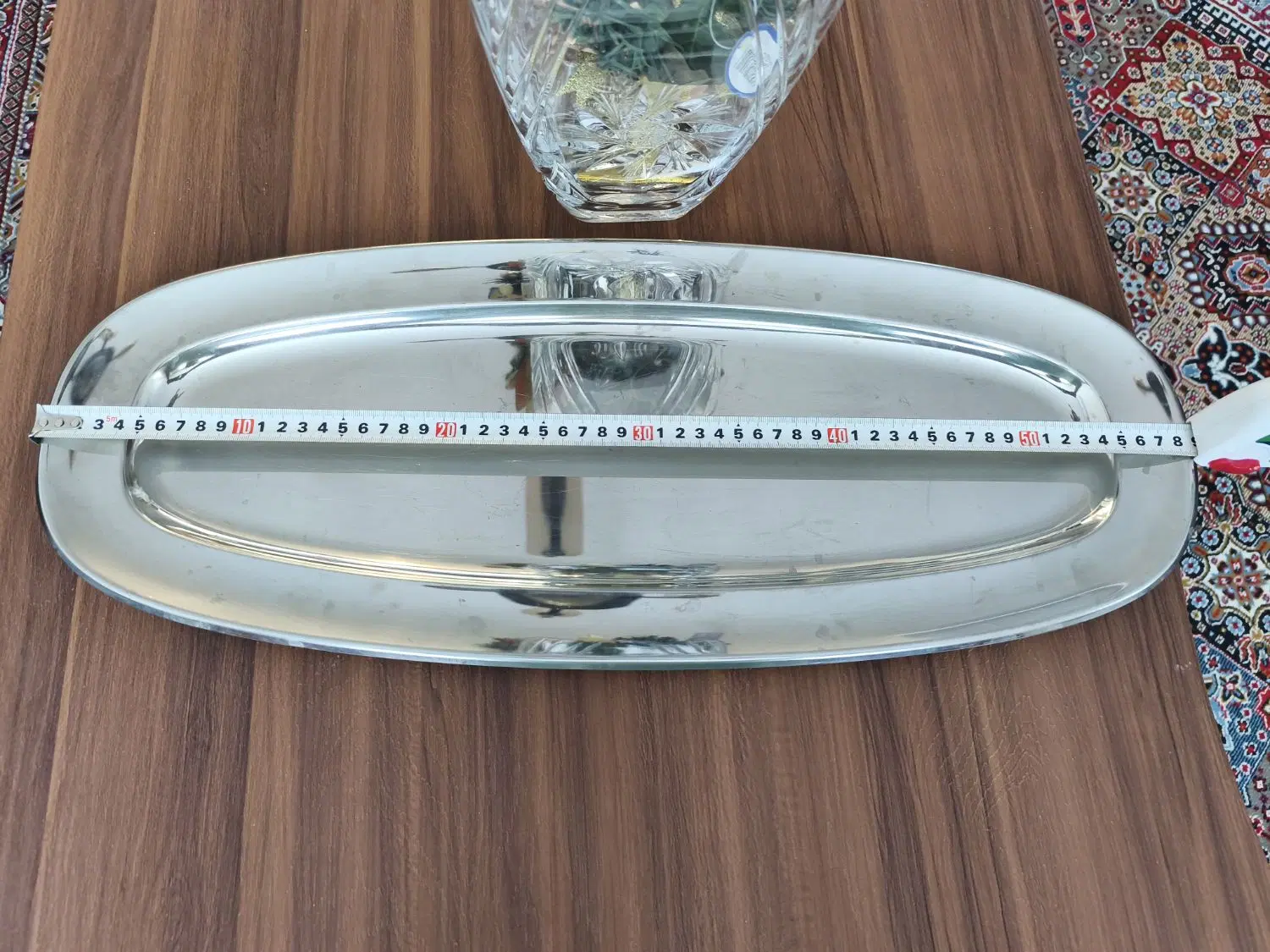 سینی استیل پذیرایی بزرگ (ابعاد ۵۸ در ۲۲ سانتیمتر)|ظروف سرو و پذیرایی|تهران, پرواز|دیوار