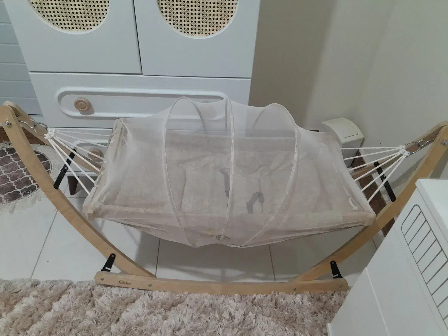 گهواره تاشو با پشه بند و تشک بازی کودک|تخت و صندلی بچه|سامان, |دیوار