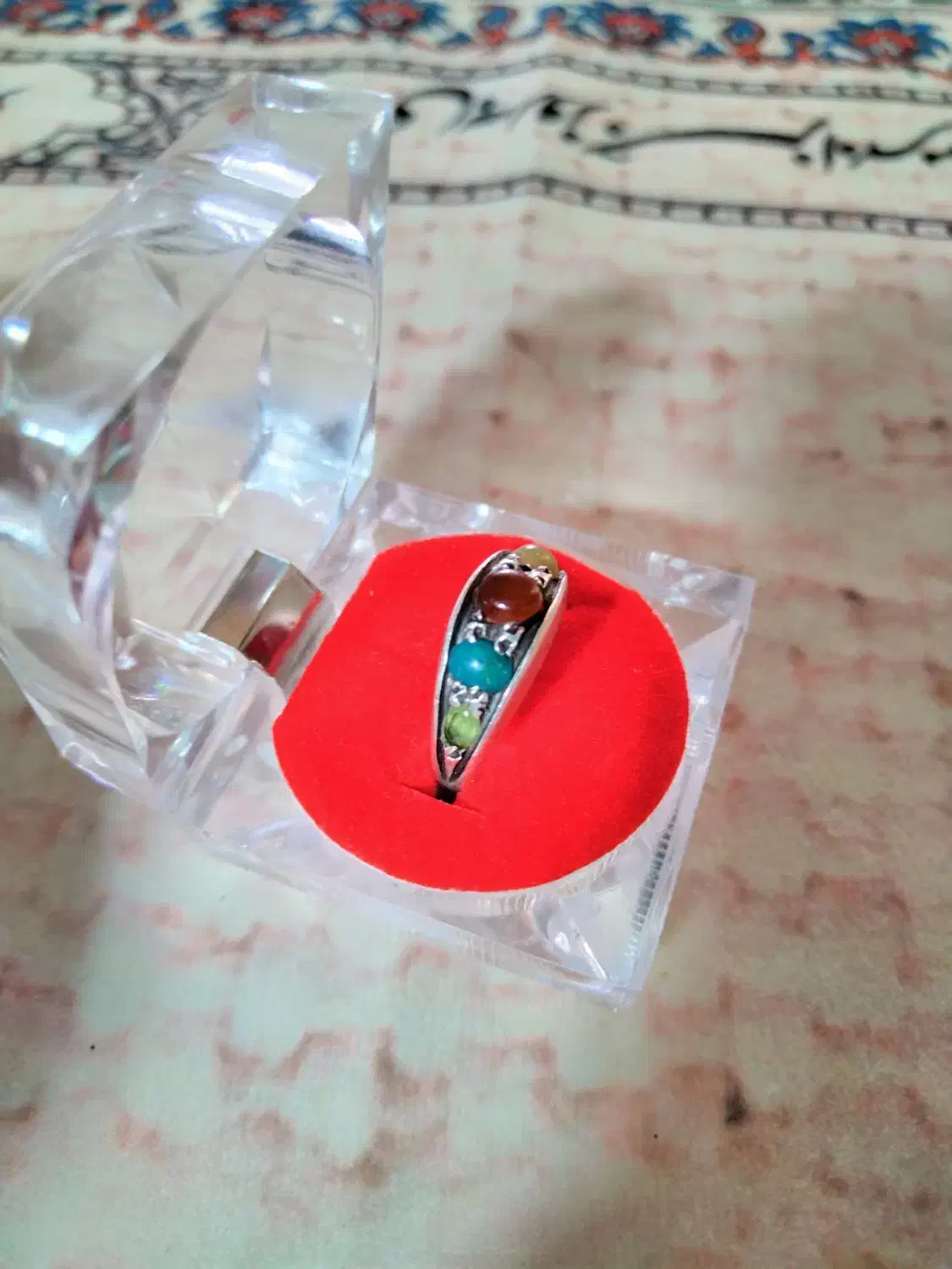 انگشتر عقیق دست ساز پنج سنگ|جواهرات|قم, پردیسان|دیوار