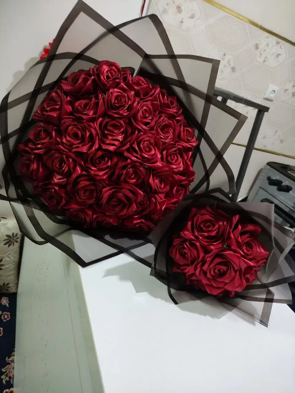 گل ربانی  گل روبانی  دسته گل|گل مصنوعی|قم, نوبهار|دیوار