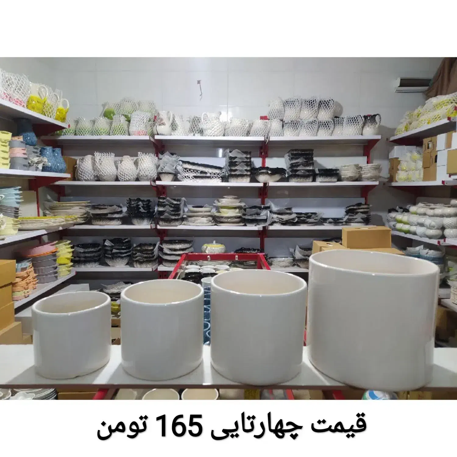 گلدان گل استوانه گرد ساده سرامیکی|گل و گیاه طبیعی|قم, باغ شریفی|دیوار