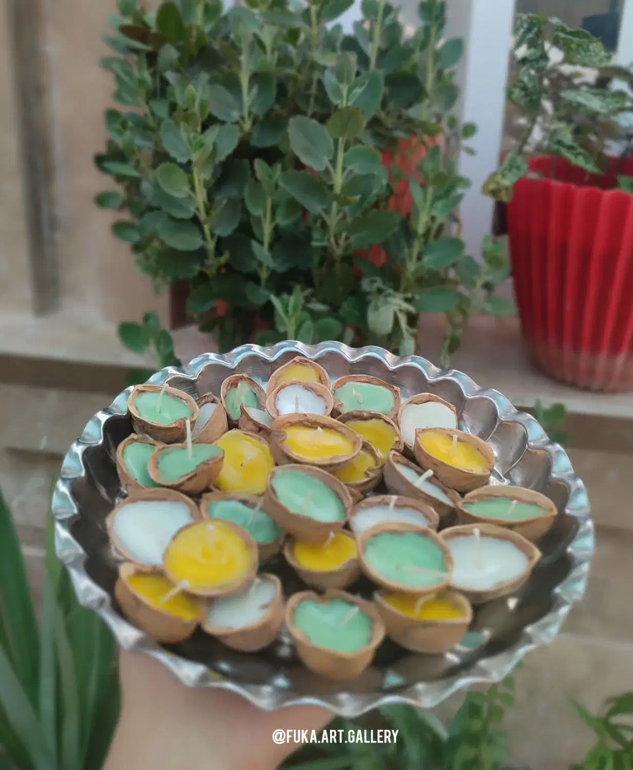 شمع تزیئنی گردویی|صنایع دستی و سایر لوازم تزئینی|شیراز, مسلم|دیوار