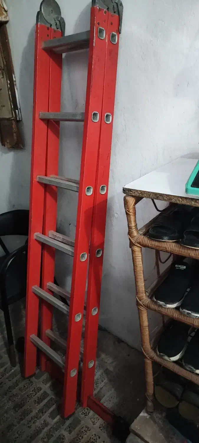 نردبان آلومینیومی مفصلی در حد نو|ابزارآلات|بابلسر, |دیوار