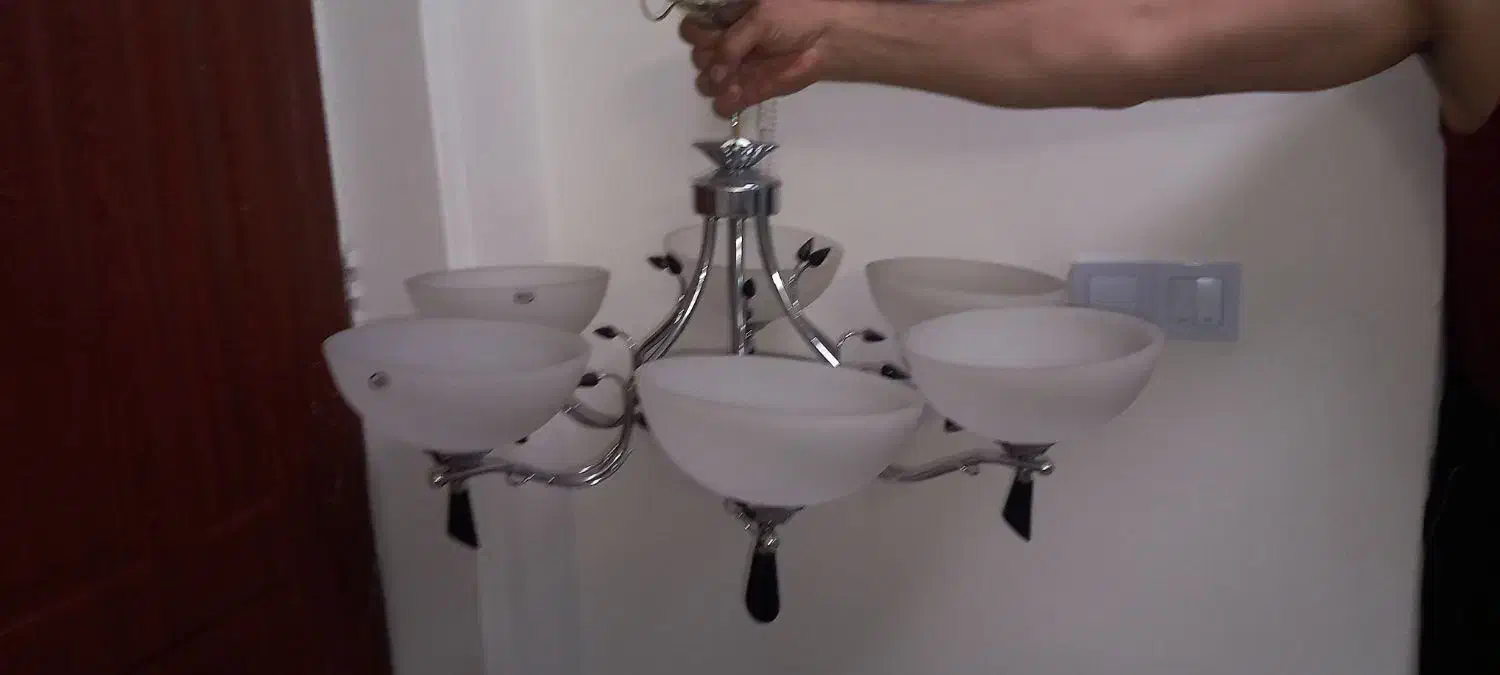 دو عدد لوستر استیل ۶ شاخه|لوستر و چراغ آویز|تهران, علم و صنعت|دیوار