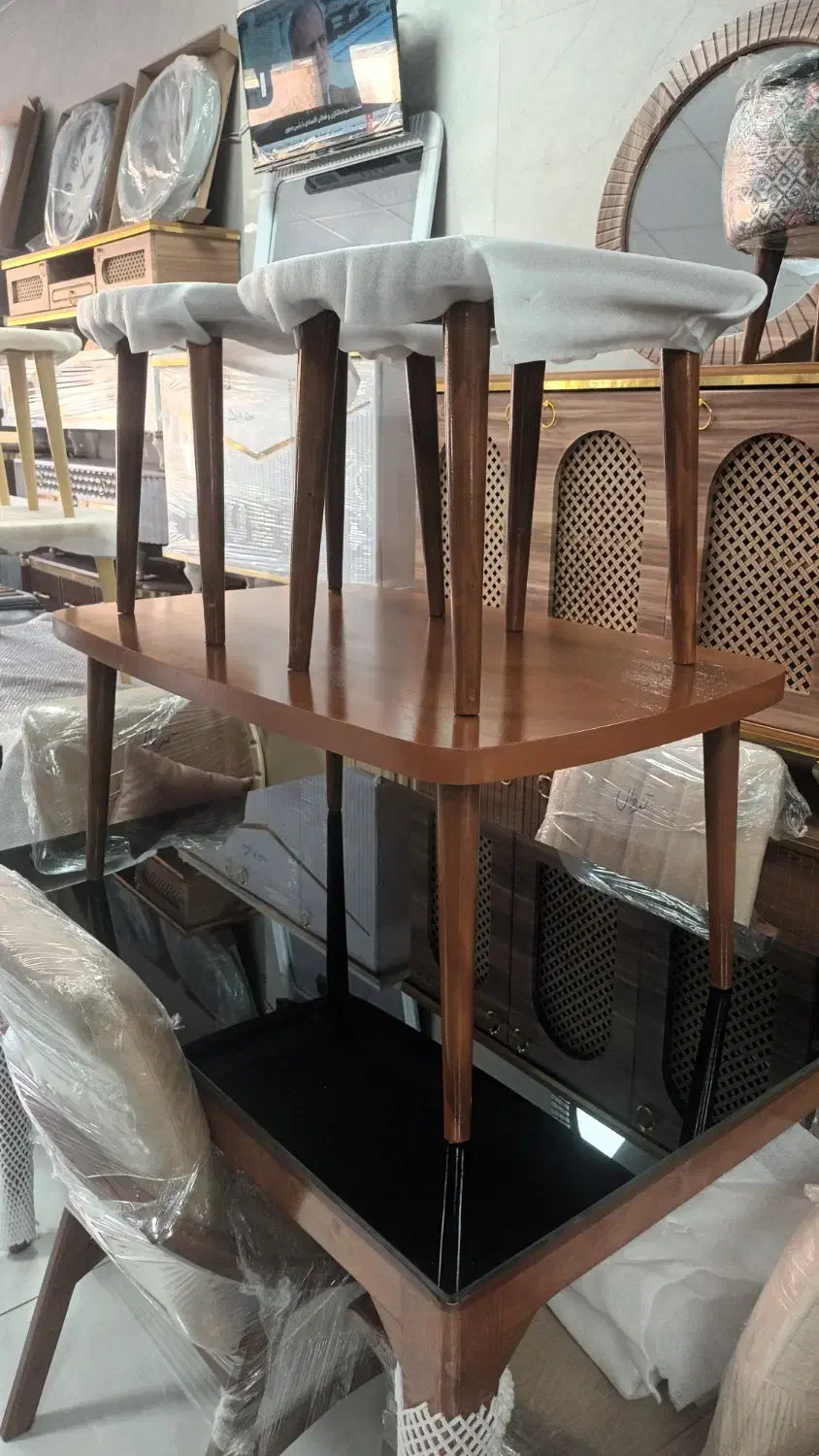 جلو مبلی و عسلی تمام چوب ۳ تکه|مبلمان خانگی و میز عسلی|الوند, |دیوار