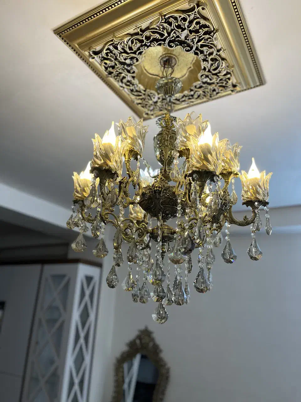 یک عدد لوستر برنز|لوستر و چراغ آویز|الوند, |دیوار