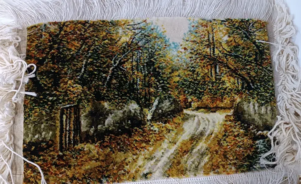 تابلو فرش گذر روستایی|تابلو فرش|فلاورجان, |دیوار