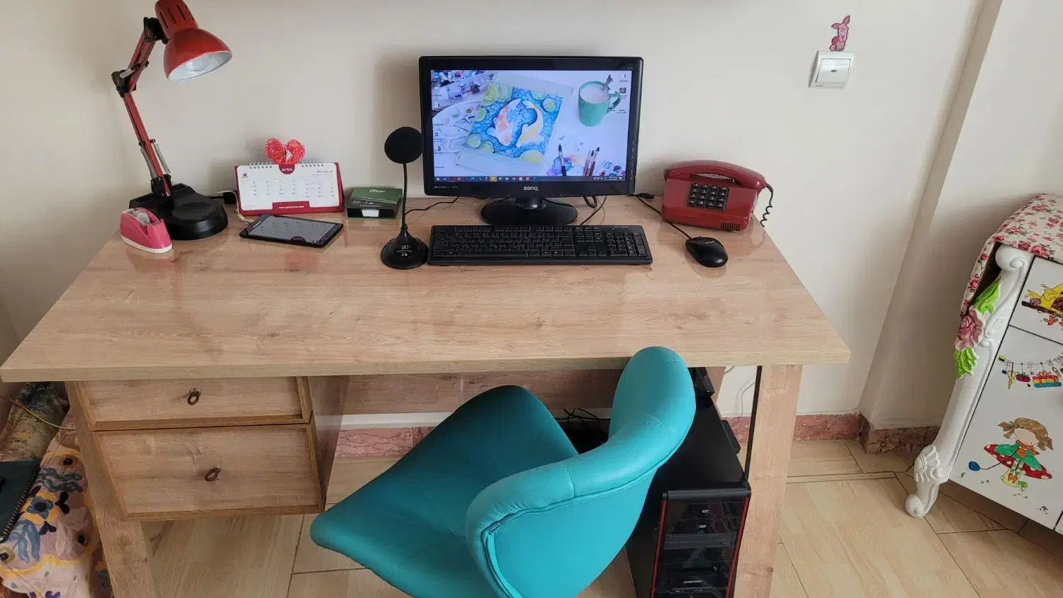 میز کامپیوتر به همراه کتابخانه|میز تحریر و کامپیوتر|مینودشت, |دیوار