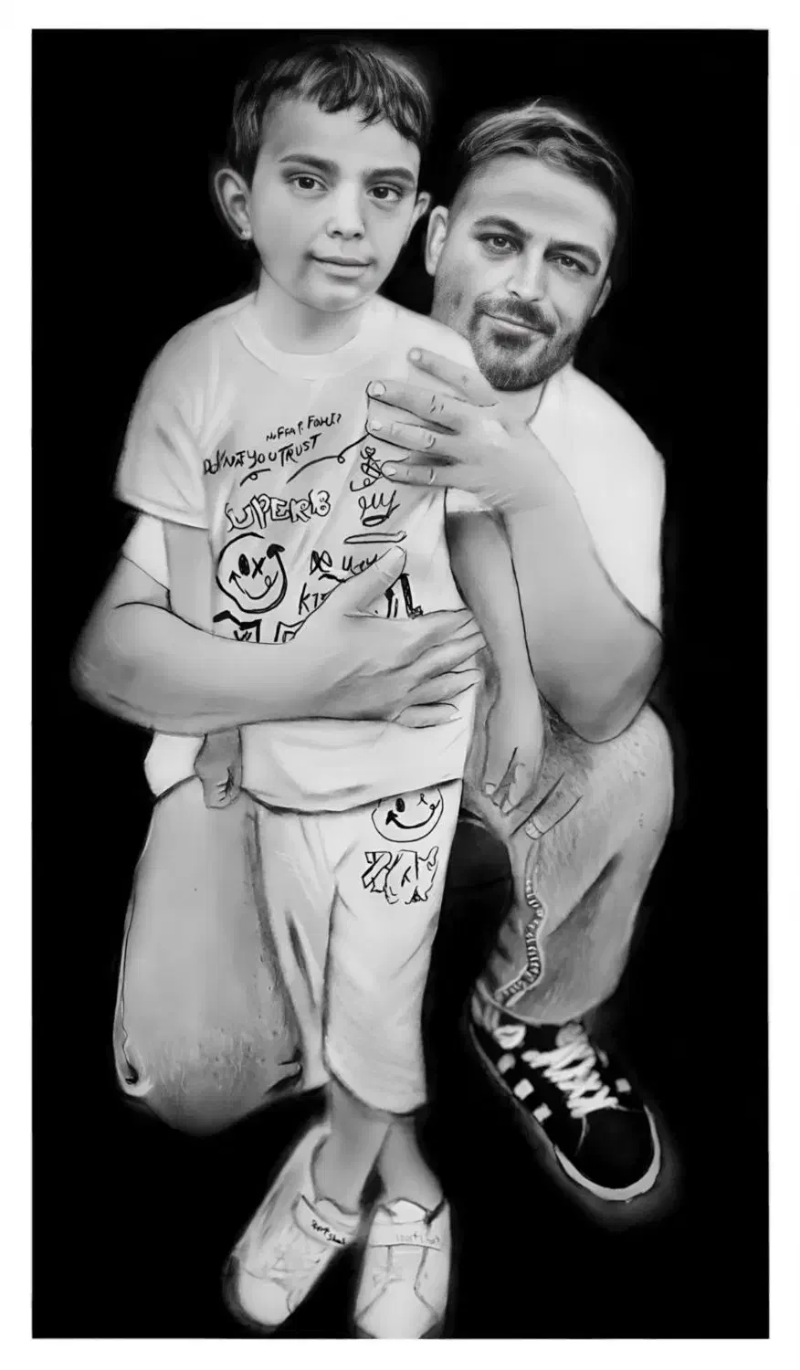 سفارش چهره نقاشی سیاه قلم|تابلو، نقاشی، عکس|شهریار, کهنز|دیوار