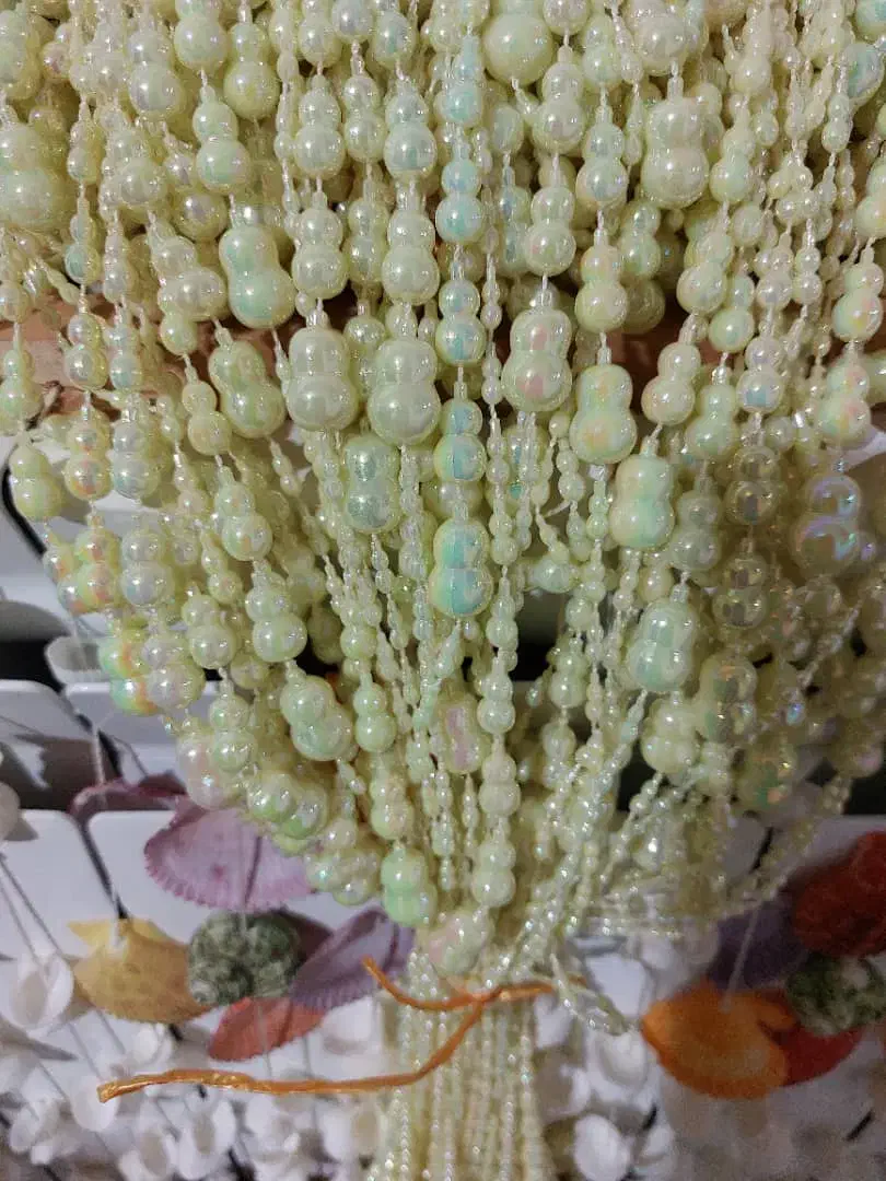 پرده مهره ای رنگ نخودی نونو|پرده، رانر، رومیزی|شیراز, درکی|دیوار