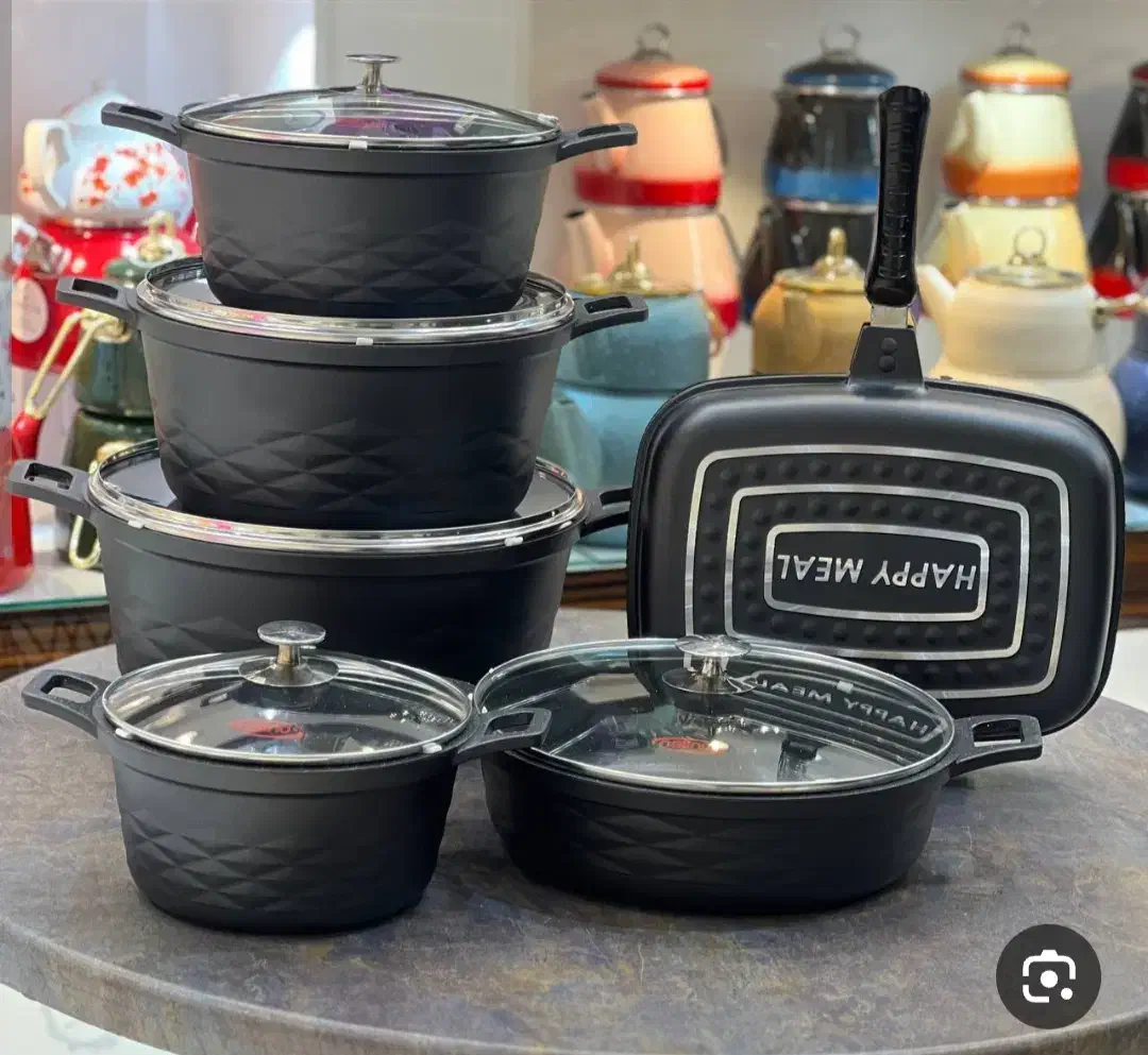 سرویس قابلمه چدن گرانیت نالینو ۱۲ پارچه|ظروف پخت‌وپز|قم, نیروگاه|دیوار