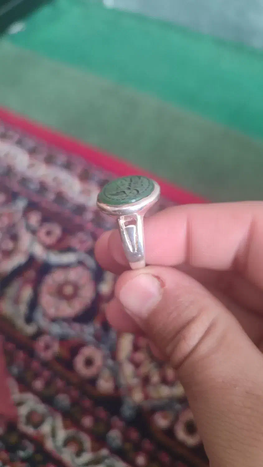 انگشتره نقره عقیق سبز|جواهرات|اسلام‌‌آباد غرب, |دیوار