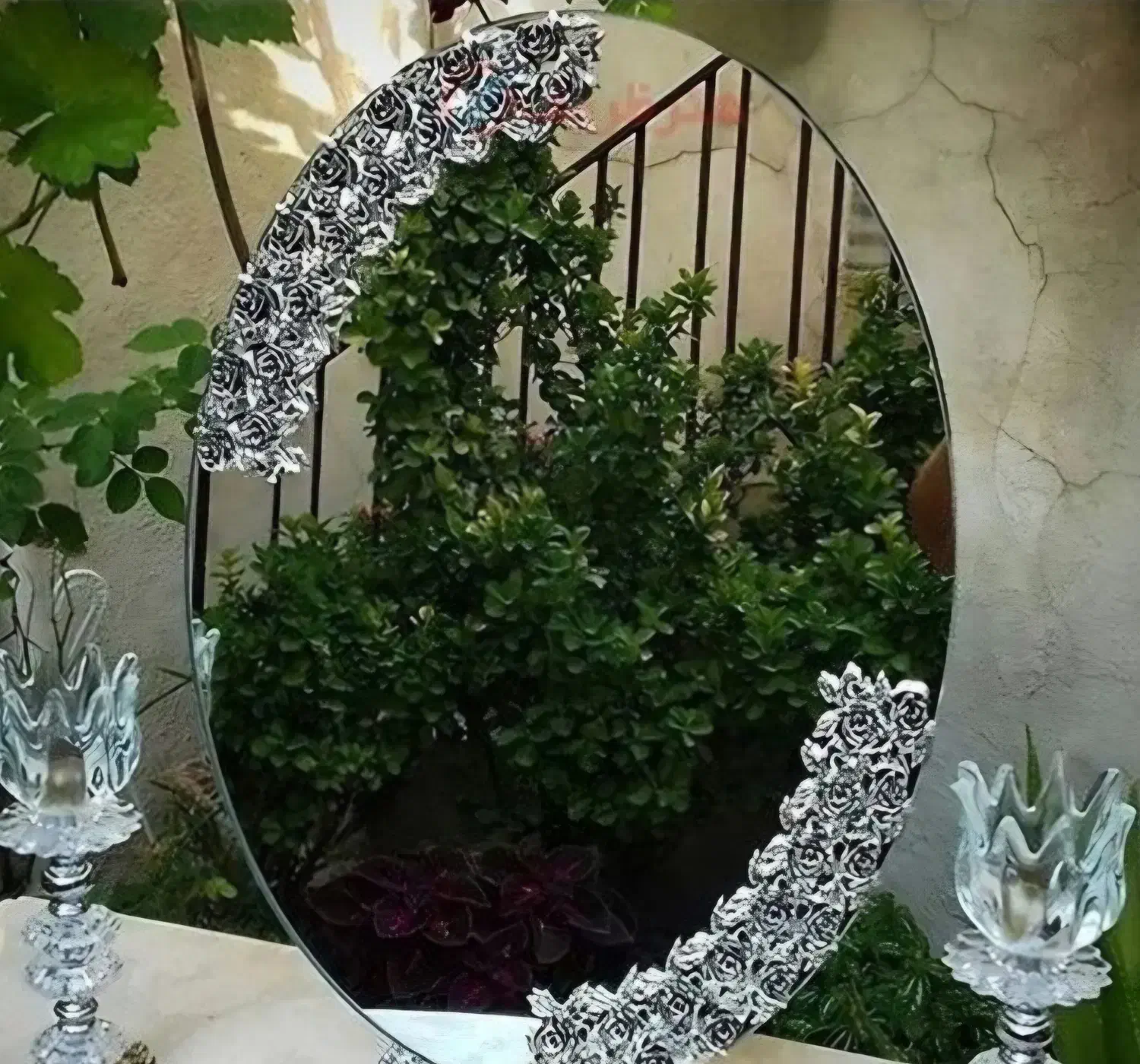 آینه و شمعدان نقره ای رنگ|صنایع دستی و سایر لوازم تزئینی|اهواز, کیانپارس |دیوار