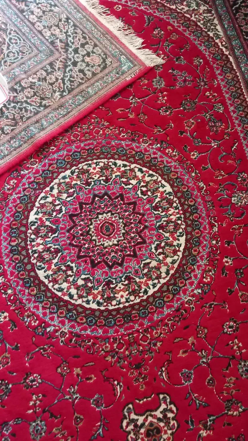 فرش ماشینی ۱۲متری قرمز|فرش|قوچان, |دیوار