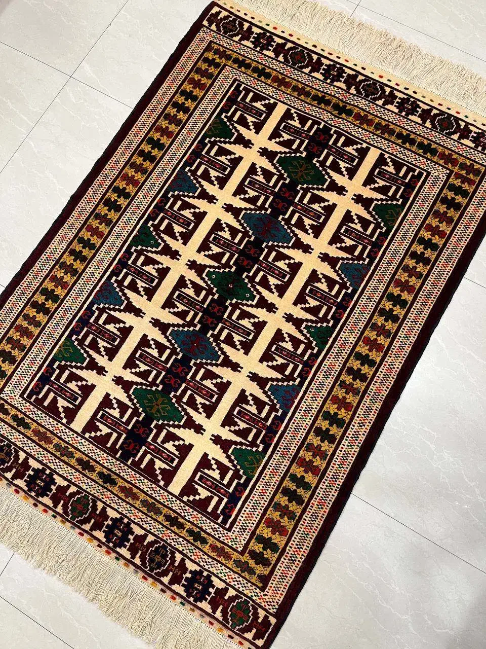 قالیچه دستباف ترکمن قدیم بافت|فرش|مشهد, جانباز|دیوار