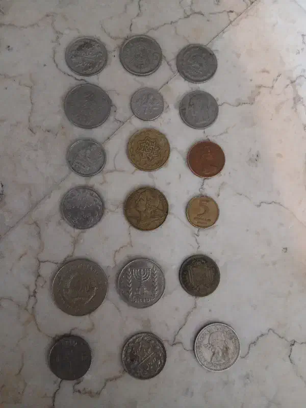 سکه های 10 ریالی پهلوی و سایر کشور های دیگر.|کلکسیون سکه، تمبر، اسکناس|تهران, قبا|دیوار