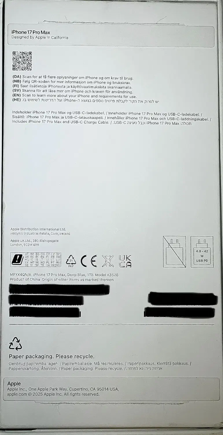 آیفون 17 پرو مکس ۱ ترابایت پارت نامبر اروپا|موبایل|تهران, فرمانیه|دیوار