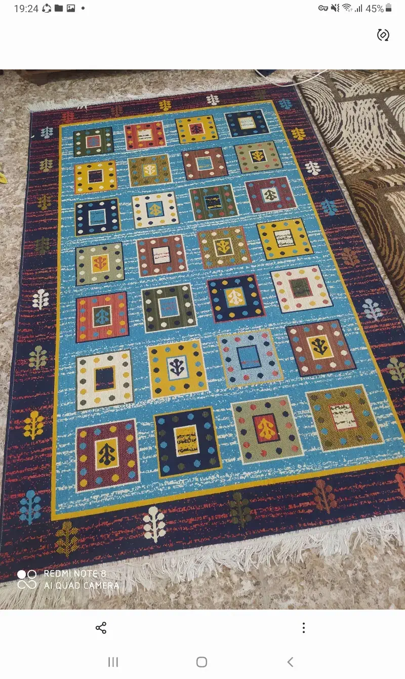 گلیم آبی رنگ|گلیم، جاجیم، گبه|آزادشهر, |دیوار