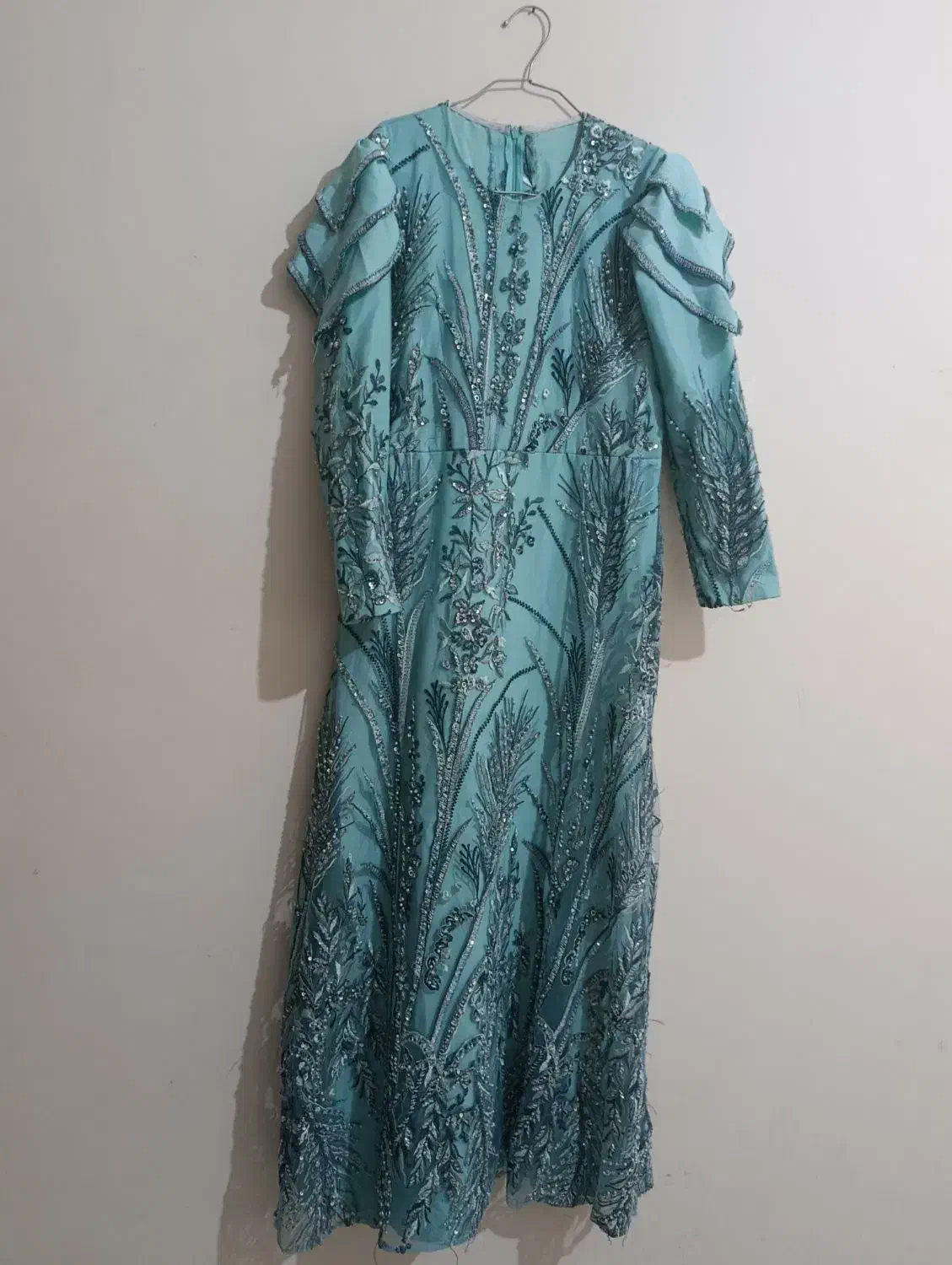 پیراهن مجلسی فول کارشده با منجوق و ملیله|لباس|رودهن, |دیوار