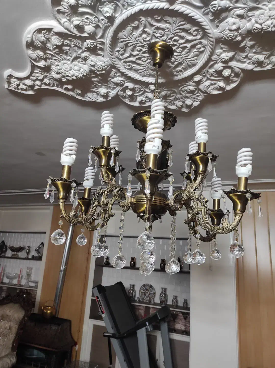 لوستر برنجی|لوستر و چراغ آویز|اصفهان, برازنده|دیوار