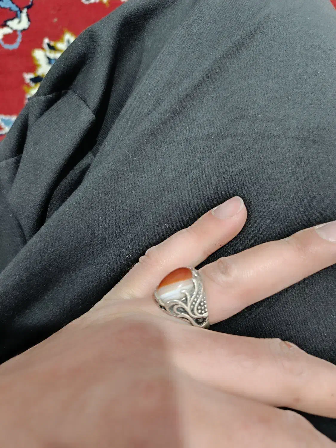 انگشترنقره باعقیق ۳پوست کهنه سلیمانی|جواهرات|ایلام, |دیوار