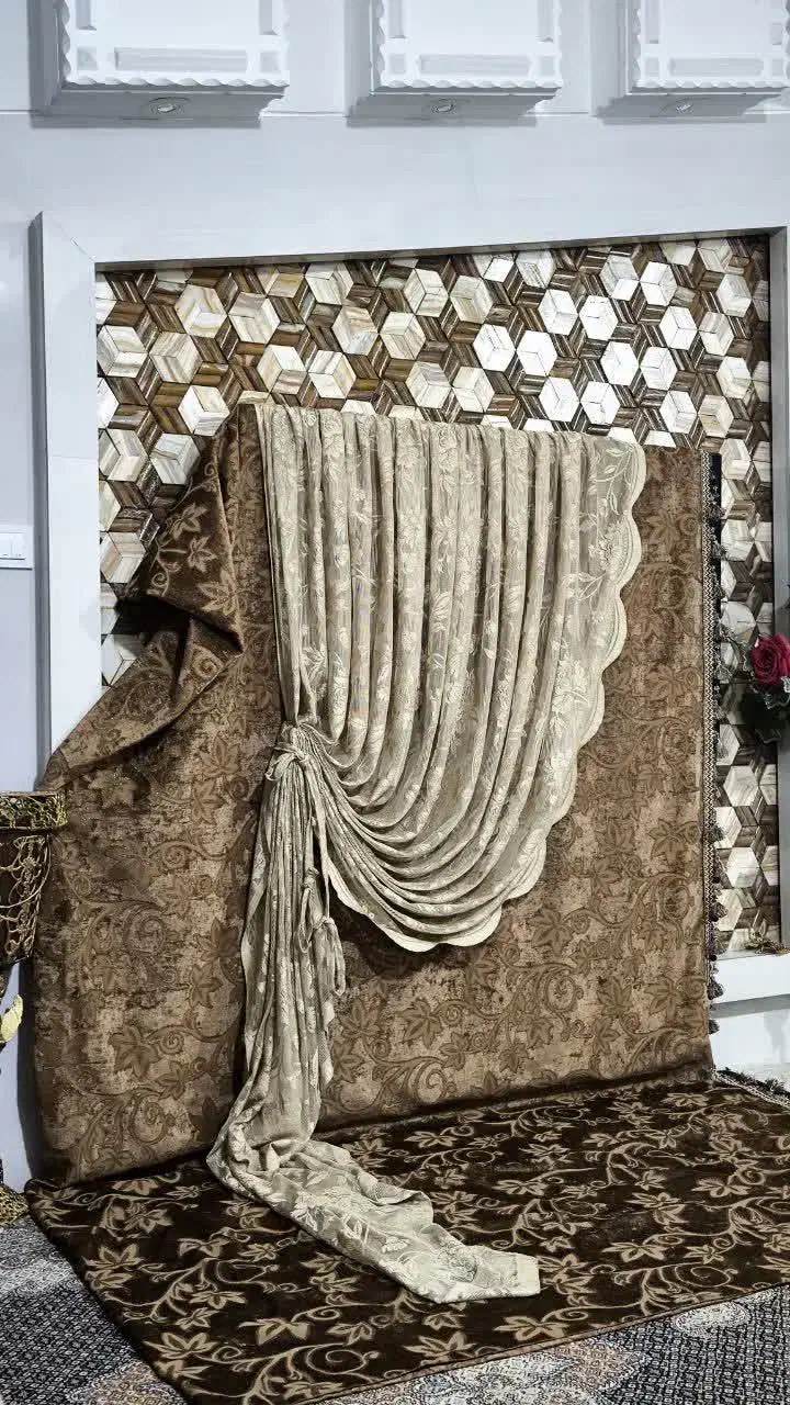 یالان مخمل طرحدار ویالان گیپور|پرده، رانر، رومیزی|الیگودرز, |دیوار