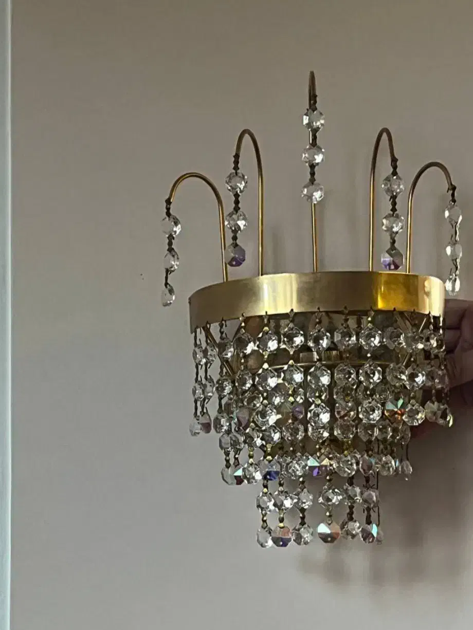 لوستر کریستالی هفت رنگ چک|لوستر و چراغ آویز|زنجان, |دیوار