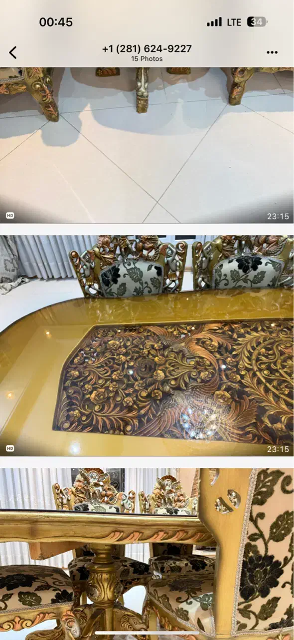 مبل سلطنتی به همراه میز نهارخوری|مبلمان خانگی و میز عسلی|تهران, هروی|دیوار