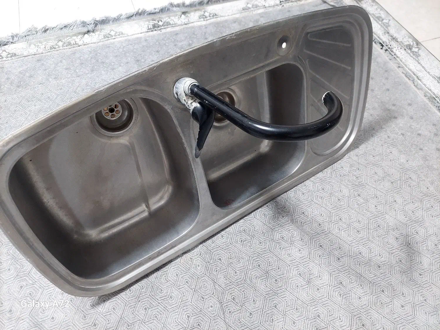 سینک ظرفشوئی دو قلو استیل به همراه شیر آب|مصالح و تجهیزات ساختمان|تهران, قصر فیروزه ۱|دیوار