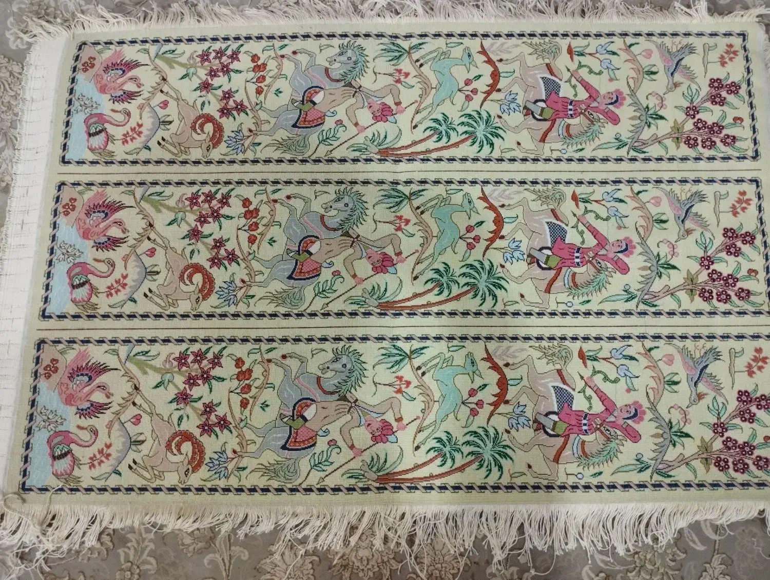 فرش ابریشم 60/90|فرش|قره پشتلو, |دیوار