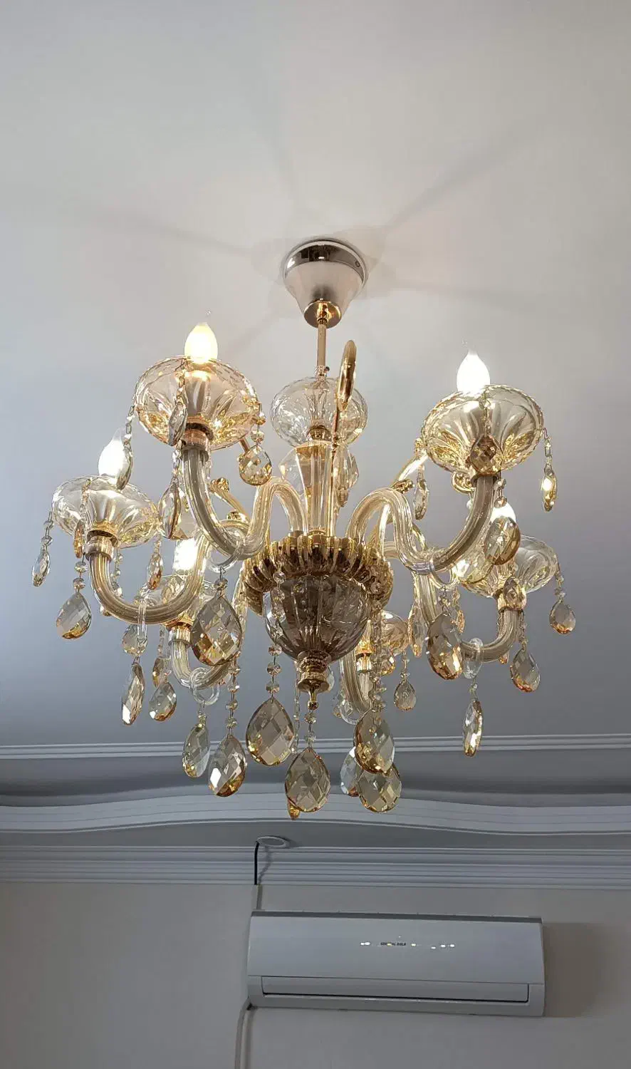 یک جفت لوستر کریستال وارداتی|لوستر و چراغ آویز|تهران, صد دستگاه|دیوار