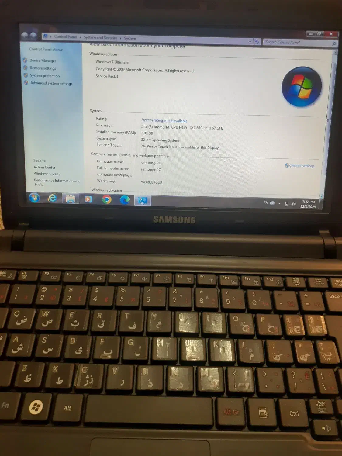 لپتاپ نت بوک سامسونگ|رایانه همراه|نهاوند, |دیوار