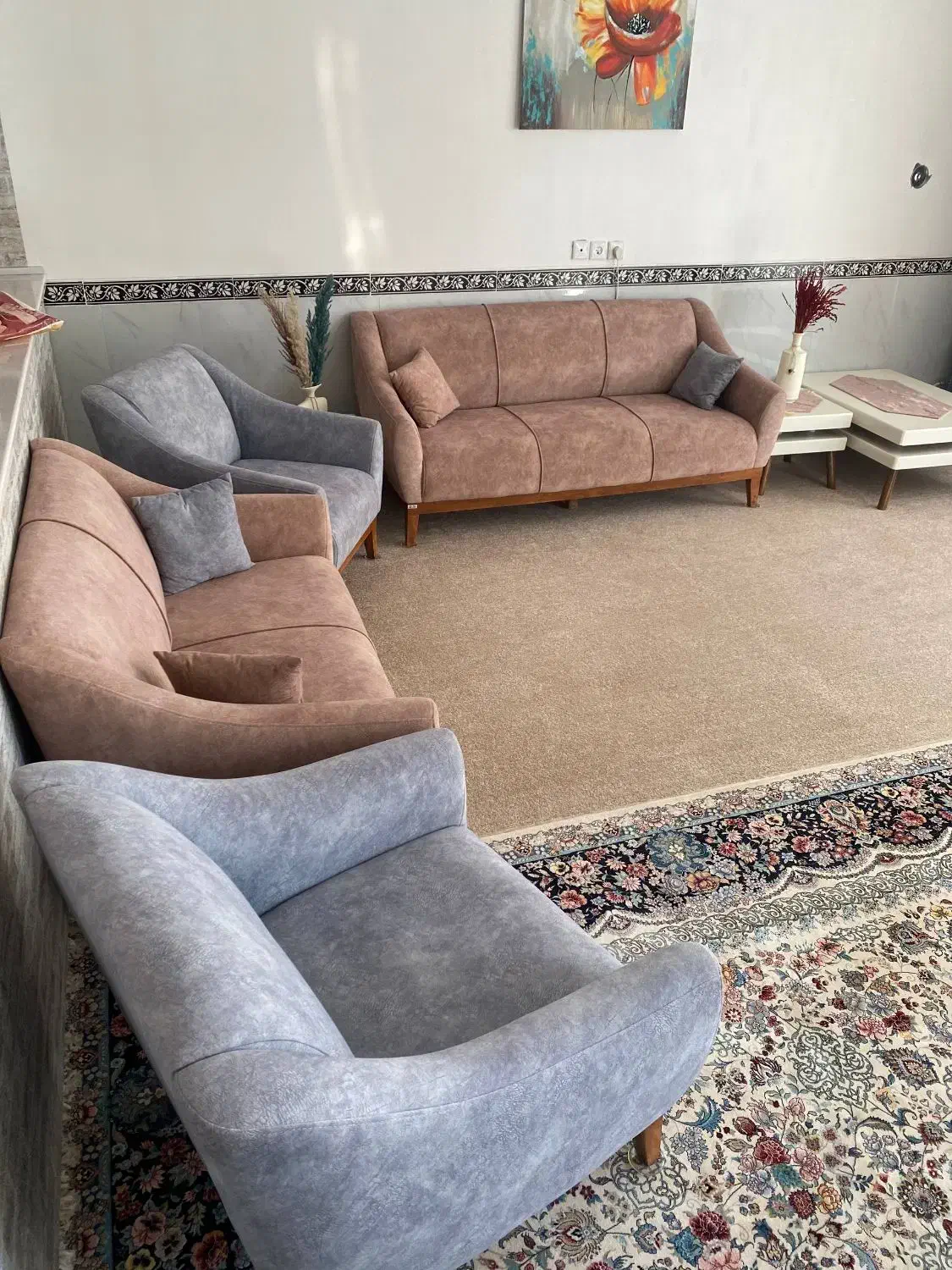 مبل ۷ نفره راحتی درجه یک|مبلمان خانگی و میز عسلی|جوانرود, |دیوار