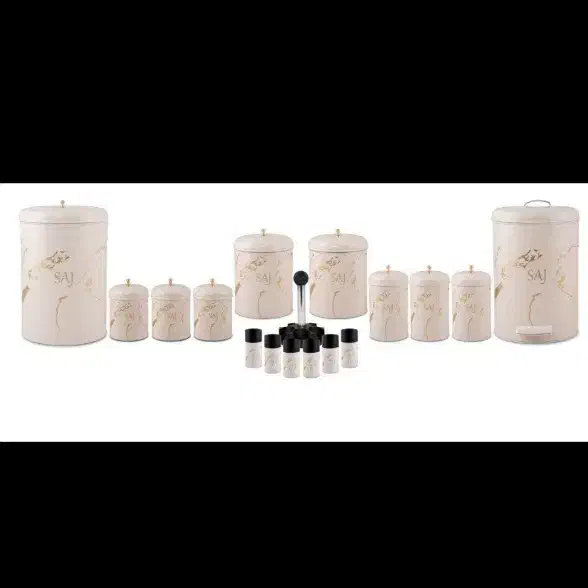 سرویس 17 پارچه آشپزخانه درب فانتزی طرح دار ساج|ظروف نگهدارنده، پلاستیکی، یکبارمصرف|کازرون, |دیوار