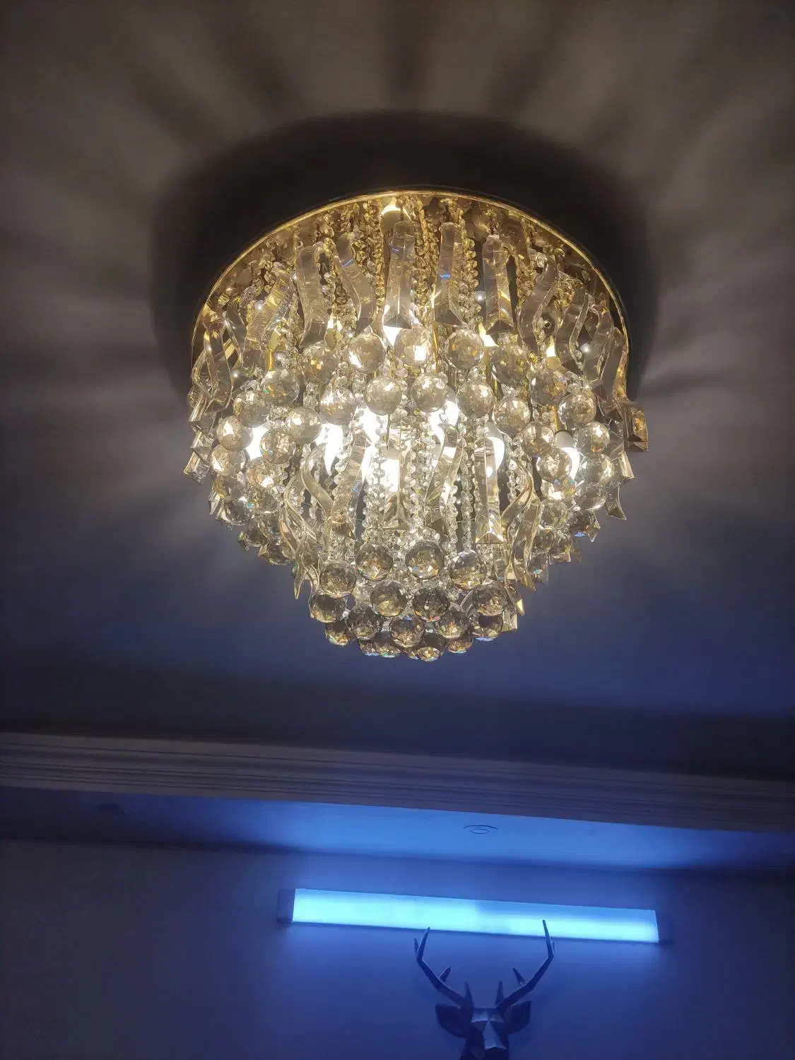 لوستر کریستالی ۲عدد|لوستر و چراغ آویز|دامغان, |دیوار