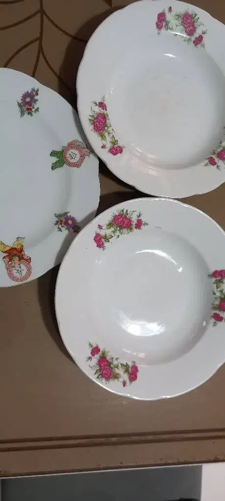 بشقاب چینی گل سرخی|ظروف سرو و پذیرایی|رشت, رشتیان|دیوار