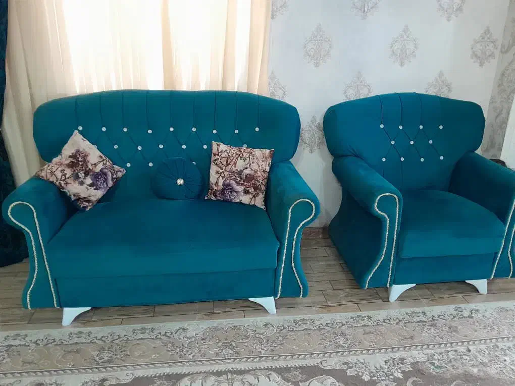 مبل ۷ نفره فیروزه ای|مبلمان خانگی و میز عسلی|لاهیجان, حزین|دیوار